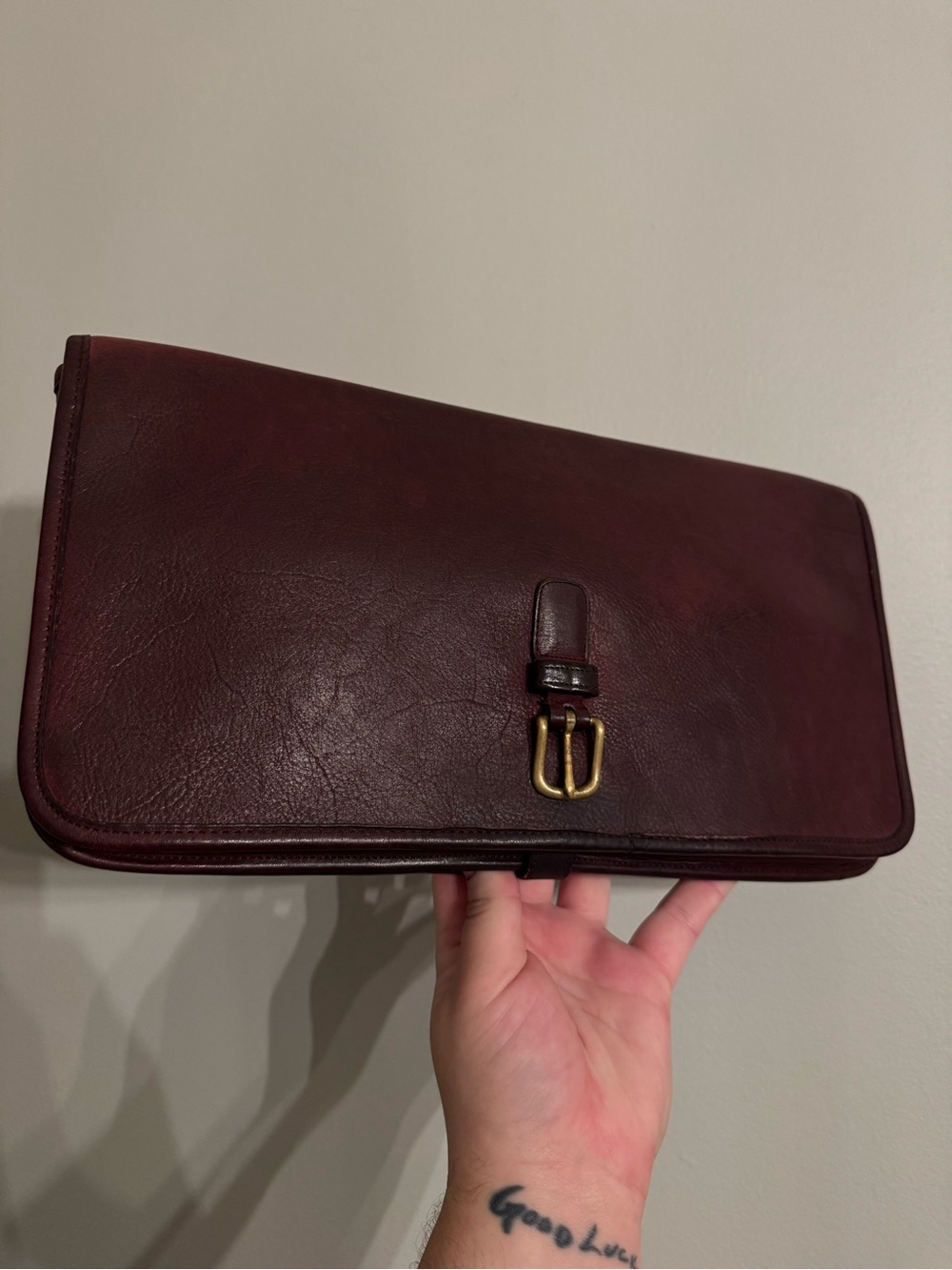 Vintage Coach Buckled Clutch 9610 in Burgundy